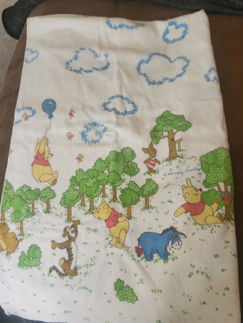 Vintage Winnie The Pooh Receiving Blanket Hundred Acre Wood 1970s Retro Flannel